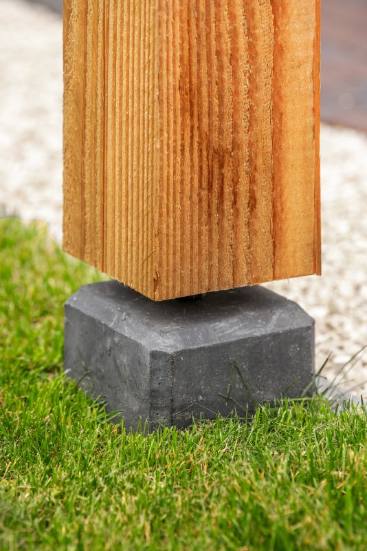 Betonpoer 18x18/15x15x50 cm antraciet met ingestorte M16 bus