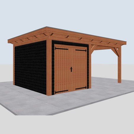 Douglas constructiepakket platdak 584x410 cm zwart