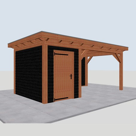 Douglas constructiepakket platdak 588x346 cm zwart