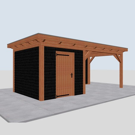 Douglas constructiepakket platdak 648x346 cm zwart