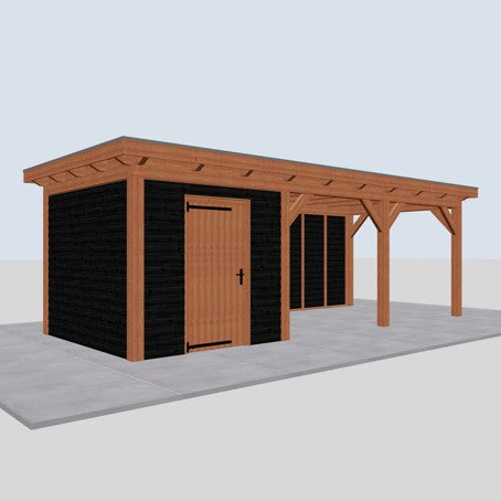 Douglas constructiepakket platdak 769x346 cm zwart