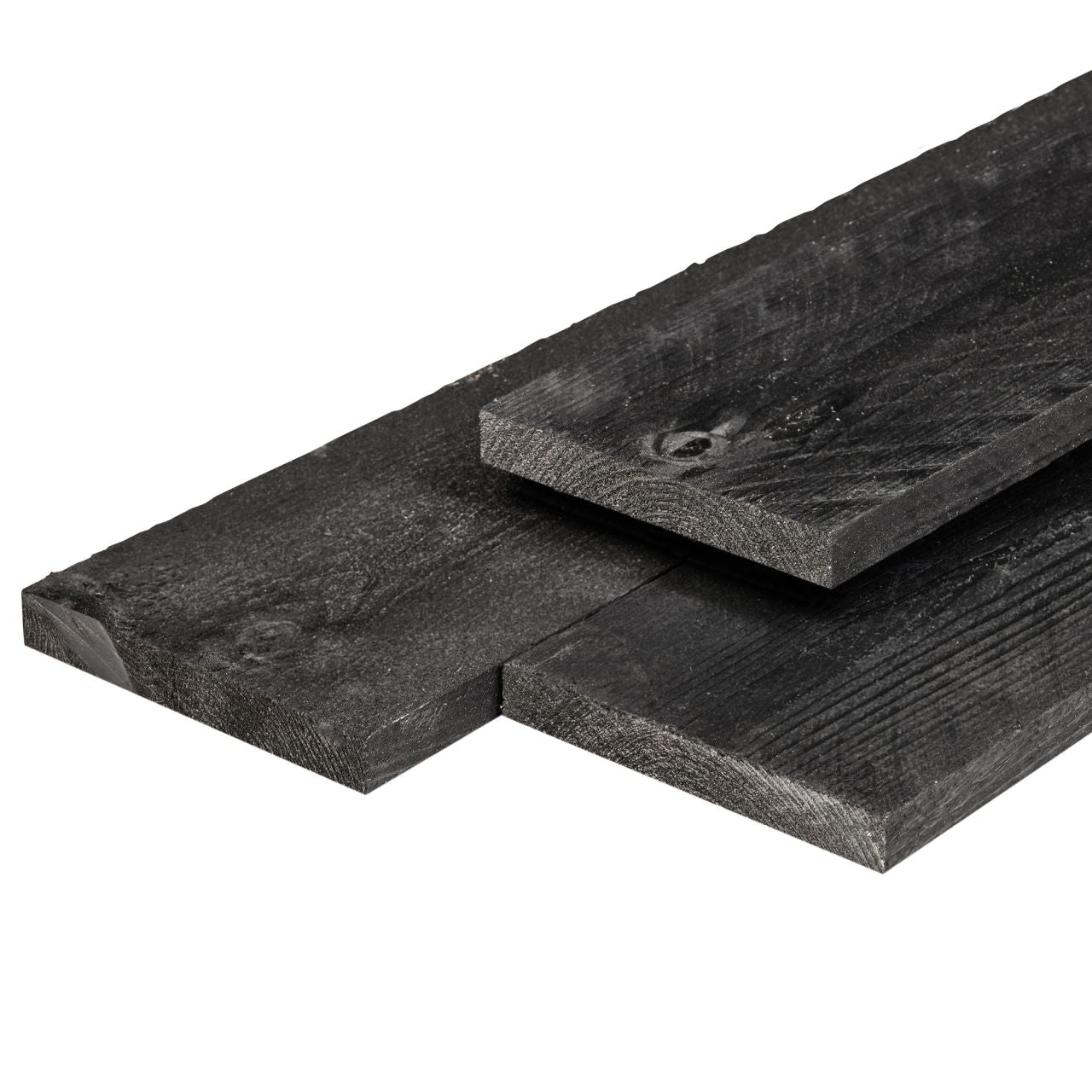 Douglas plank 2,2x15 cm fijnbezaagd zwart