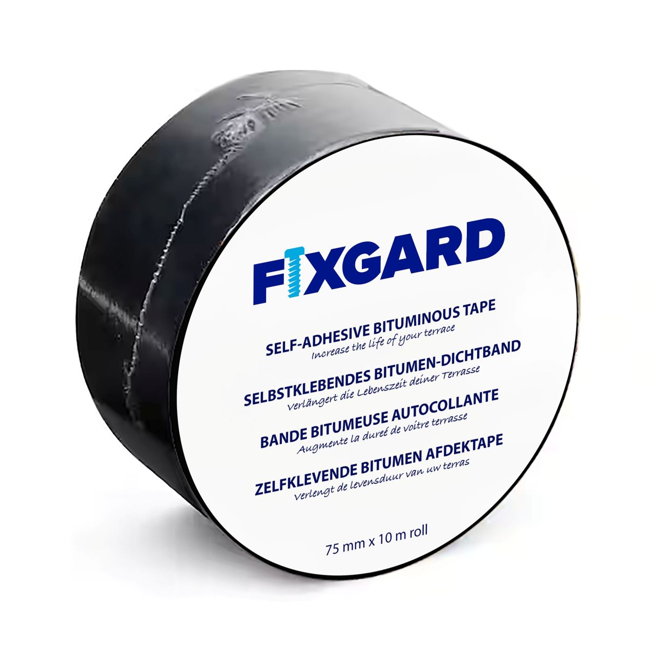 FixGard bitumen afdektape 7,5 cm, rol 10 m.
