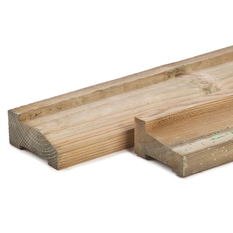 Grenen funderingsbalk groen geïmpregneerd 4,5x9x300 cm