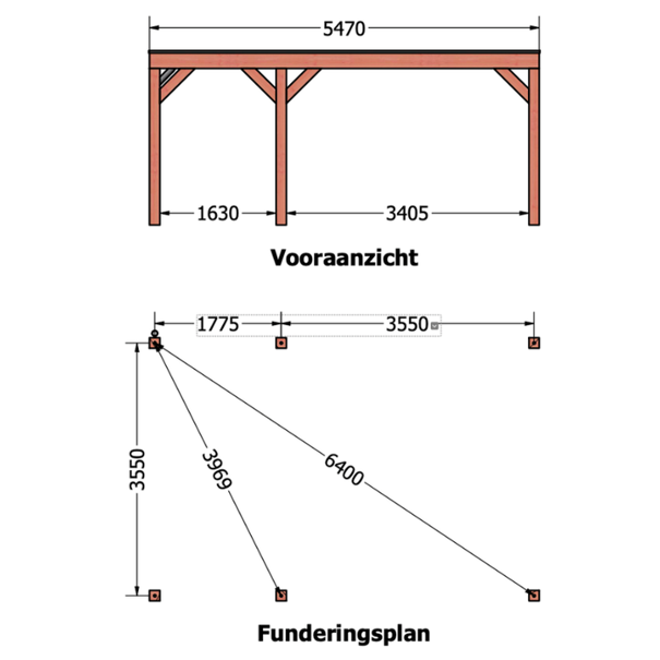 Douglas overkapping DHZ modern 550x375 cm