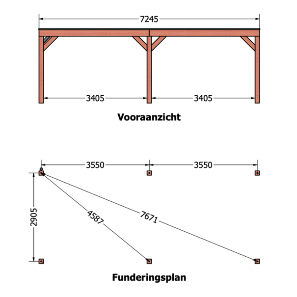 Douglas overkapping DHZ modern 730x310 cm
