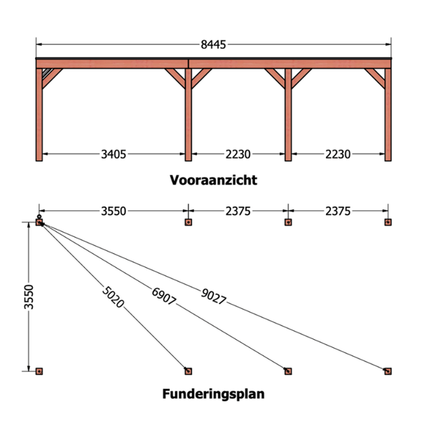 Douglas overkapping DHZ modern 850x375 cm