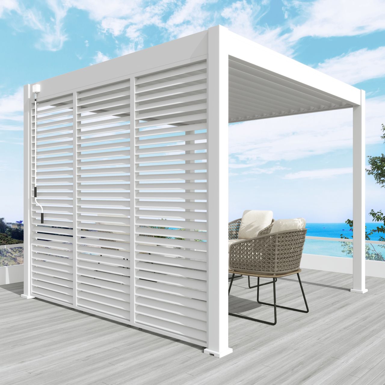 Aluminium louvrepaneel Toronto/Vancouver wit