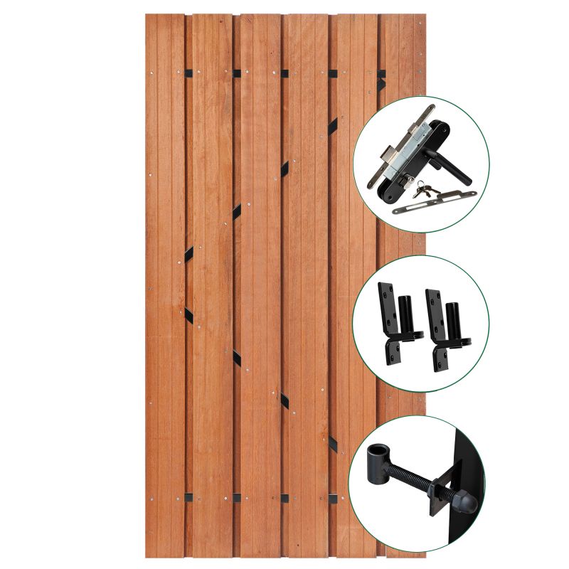 Keruing tuindeur Privacy geschaafd zw. 195 cm hoog