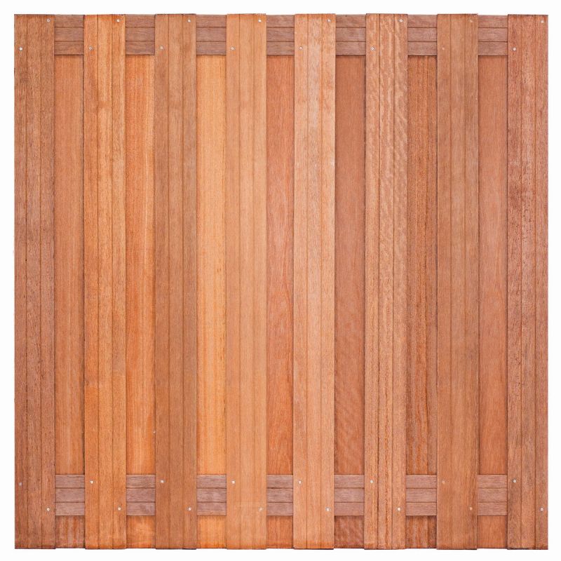 Keruing tuinscherm Kampen geschaafd 17 planks 180x180 cm