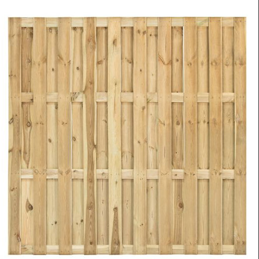 Grenen tuinscherm Ermelo fijnbezaagd 23 planks 180x180 cm