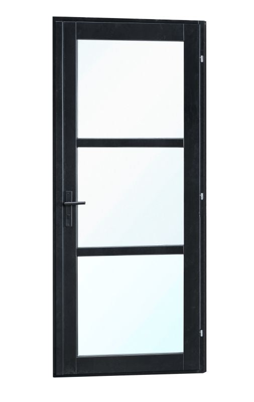 Vuren steellook enkele glasdeur 3-ruits 1100x2120 mm buitenmaat