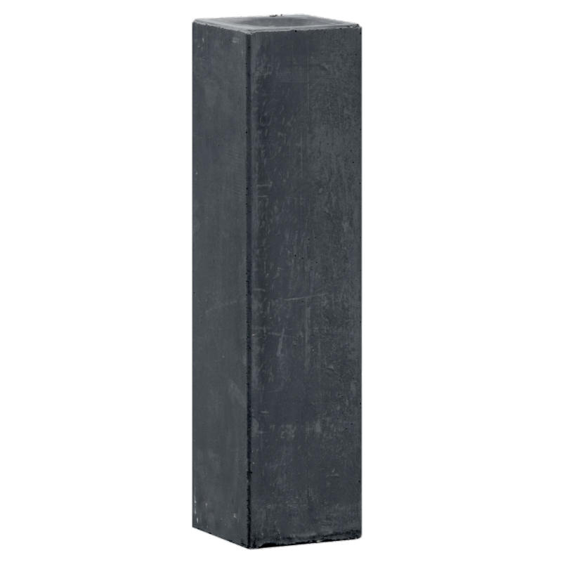Betonpoer 14x14x60 cm antraciet met een kleine velling en een ingestorte M16 bus