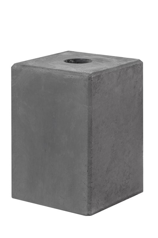 Betonsokkel 14x14x20 cm antraciet met doorlopend gat van 40 mm
