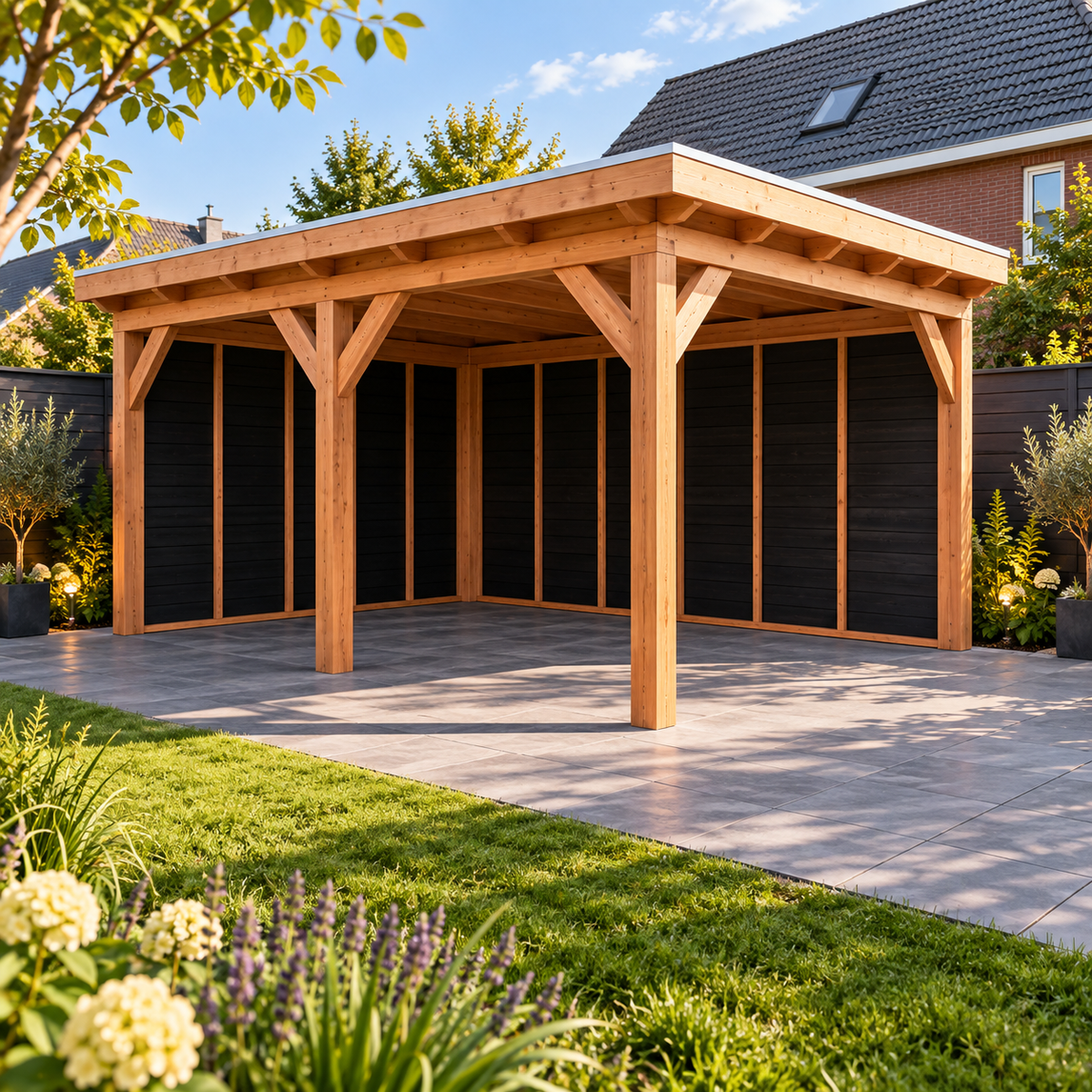 Douglas constructiepakket platdak 531x410 cm zwart