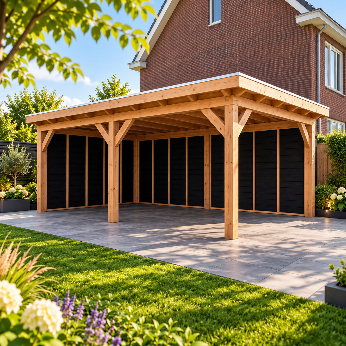 Douglas constructiepakket platdak 637x410 cm zwart