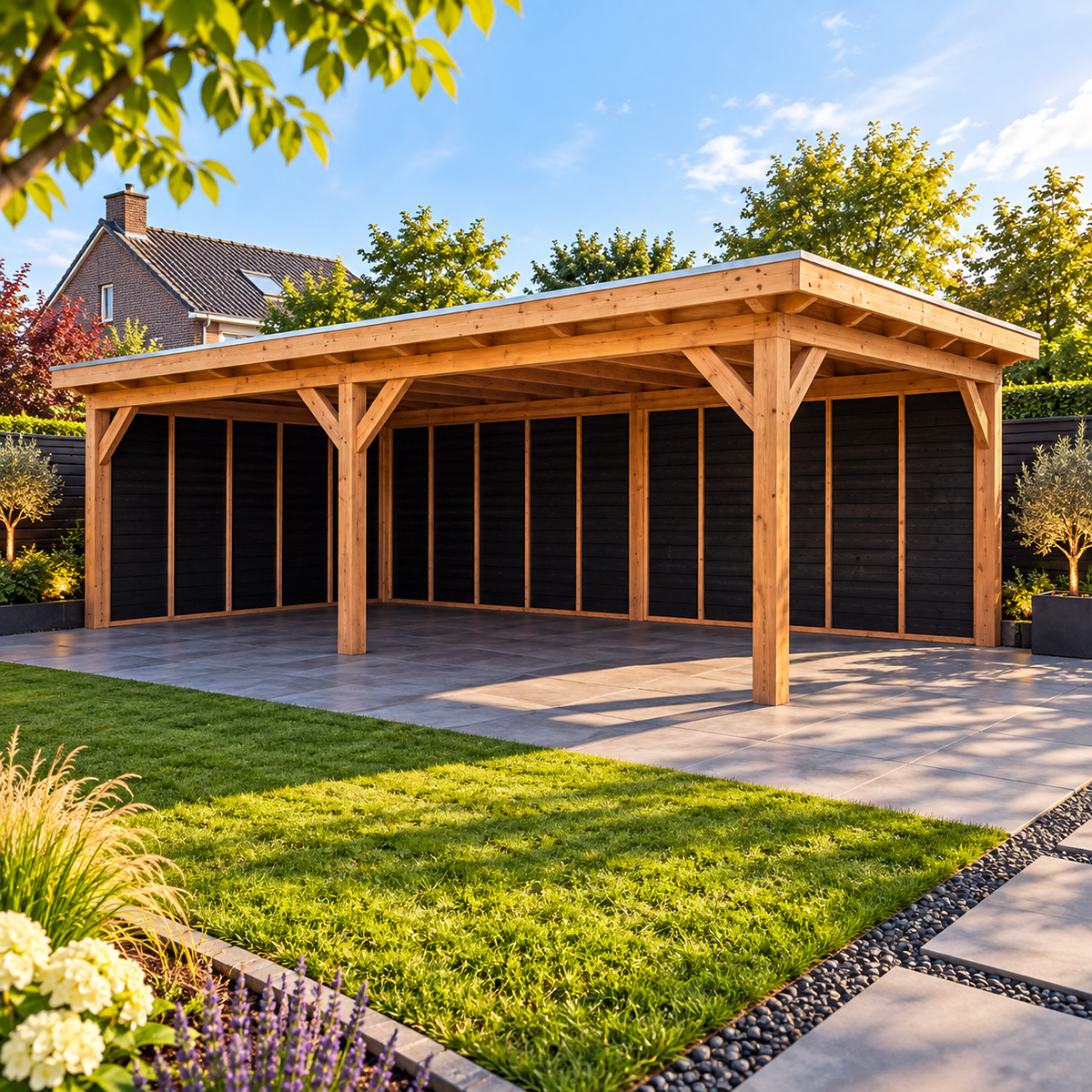 Douglas constructiepakket platdak 766x410 cm zwart