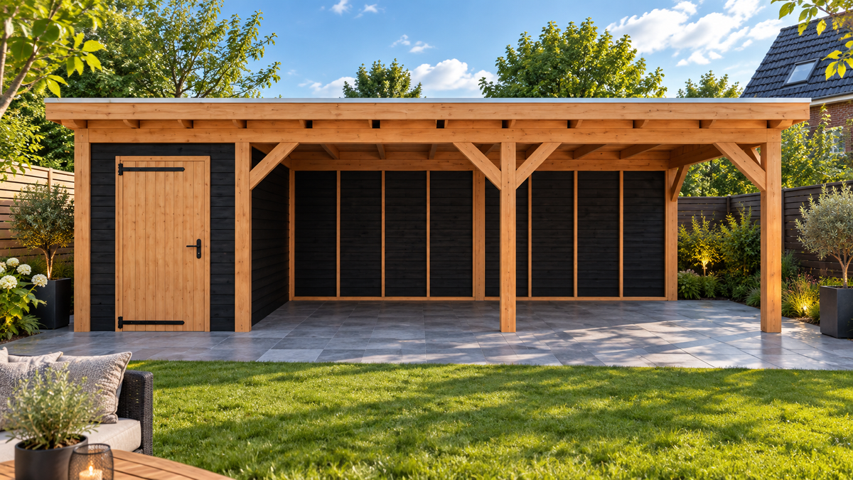 Douglas constructiepakket platdak 815x346 cm zwart