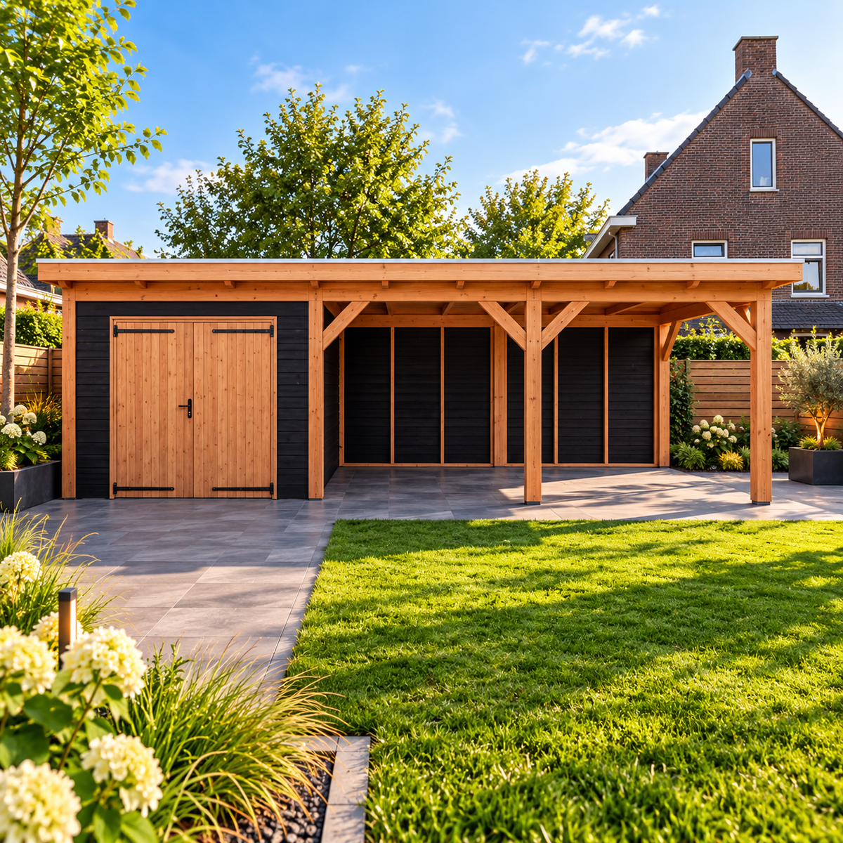 Douglas constructiepakket platdak 822x410 cm zwart