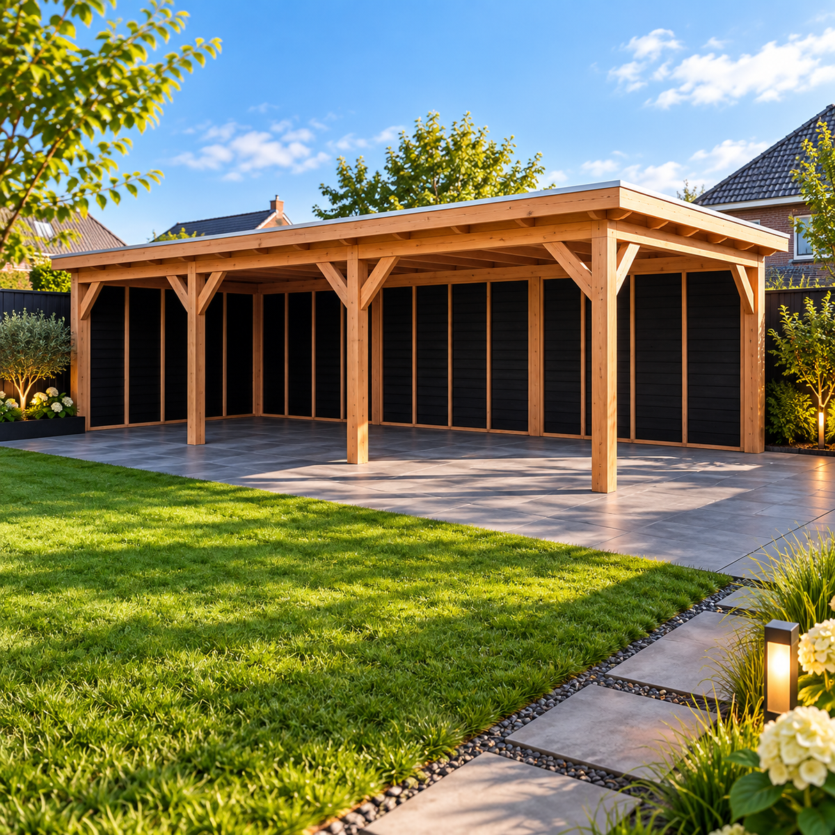 Douglas constructiepakket platdak 928x410 cm zwart