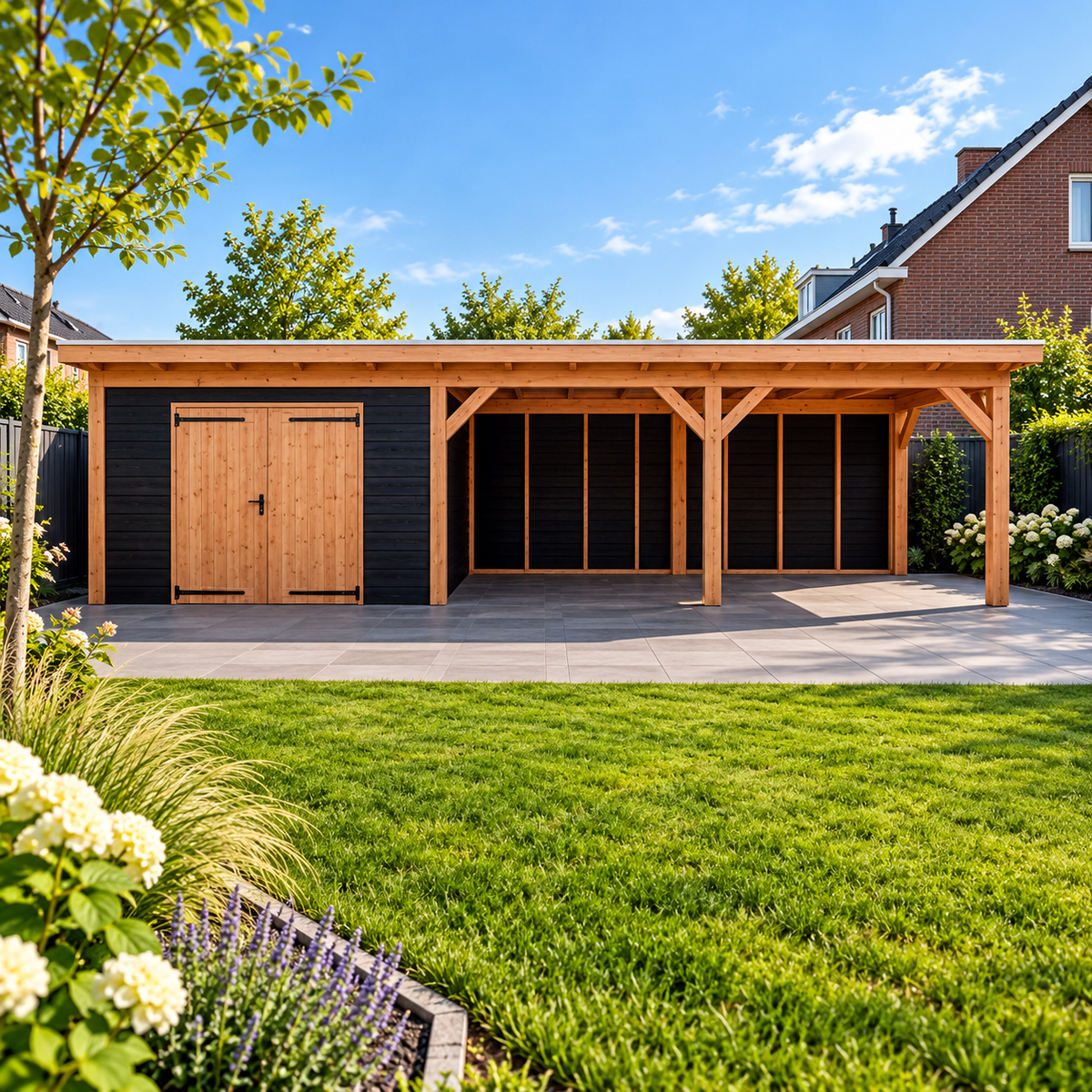 Douglas constructiepakket platdak 992x410 cm zwart