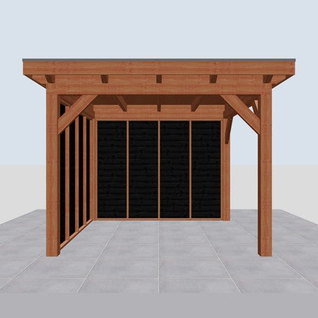 Douglas constructiepakket platdak 346x346 cm zwart