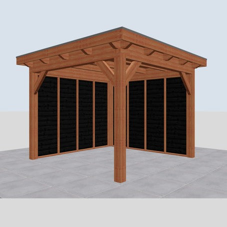 Douglas constructiepakket platdak 346x346 cm zwart