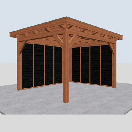 Douglas constructiepakket platdak 346x410 cm zwart