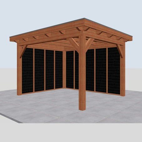 Douglas constructiepakket platdak 410x346 cm zwart