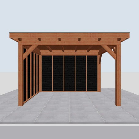 Douglas constructiepakket platdak 410x410 cm zwart