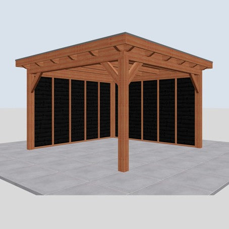 Douglas constructiepakket platdak 410x410 cm zwart