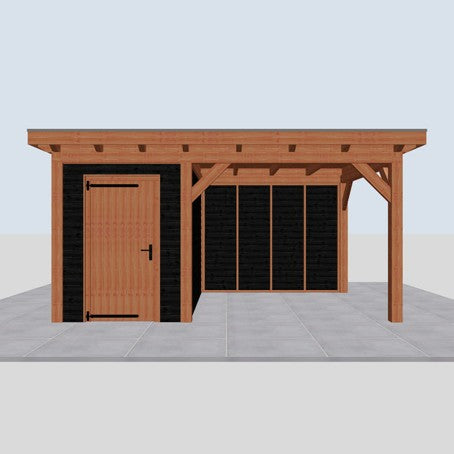 Douglas constructiepakket platdak 524x346 cm zwart