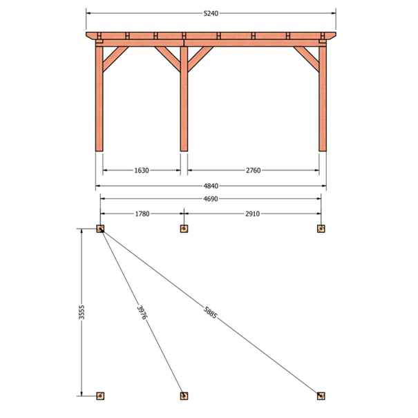 Douglas constructiepakket platdak 524x410 cm