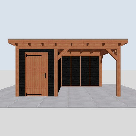 Douglas constructiepakket platdak 524x410 cm zwart