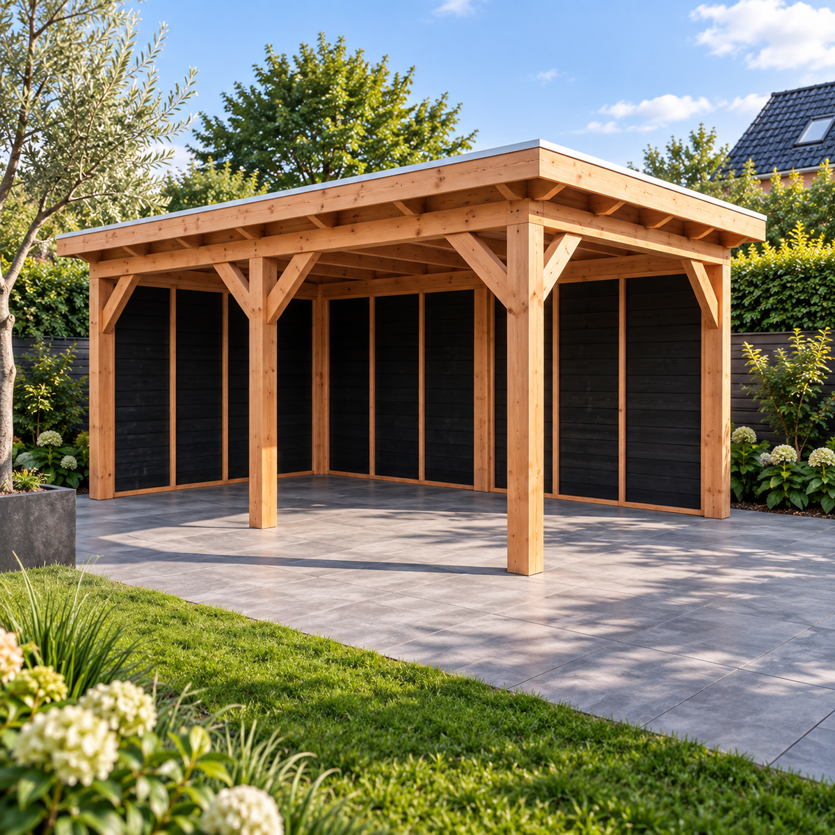 Douglas constructiepakket platdak 531x346 cm zwart