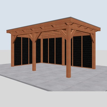 Douglas constructiepakket platdak 531x346 cm zwart