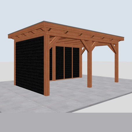 Douglas constructiepakket platdak 531x346 cm zwart
