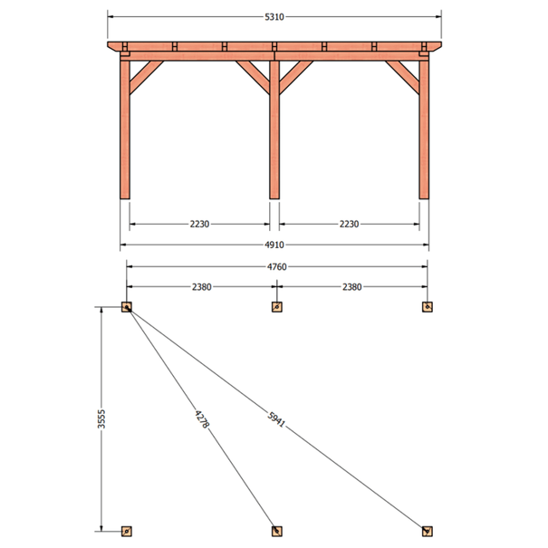 Douglas constructiepakket platdak 531x410 cm