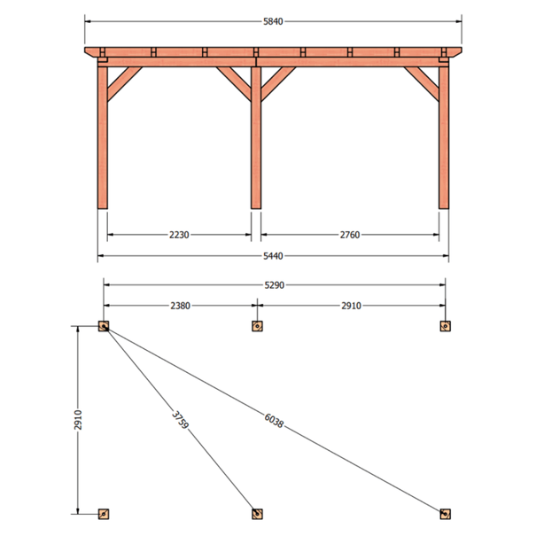 Douglas constructiepakket platdak 584x346 cm