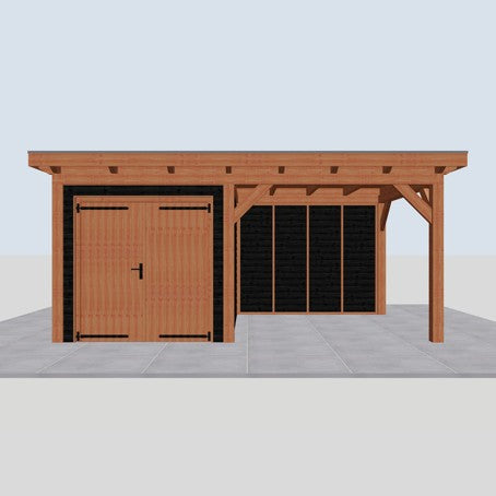 Douglas constructiepakket platdak 584x346 cm zwart
