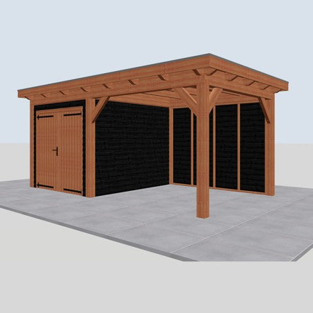 Douglas constructiepakket platdak 584x346 cm zwart