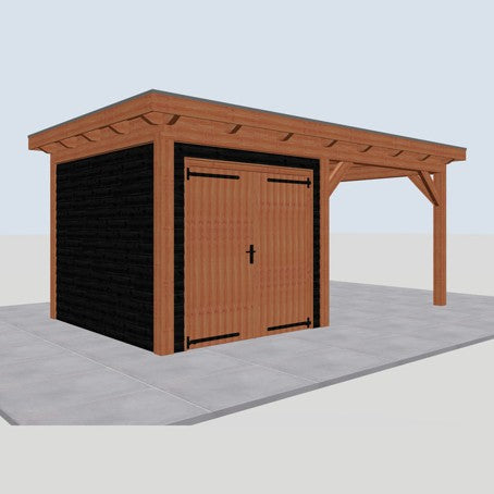 Douglas constructiepakket platdak 584x346 cm zwart