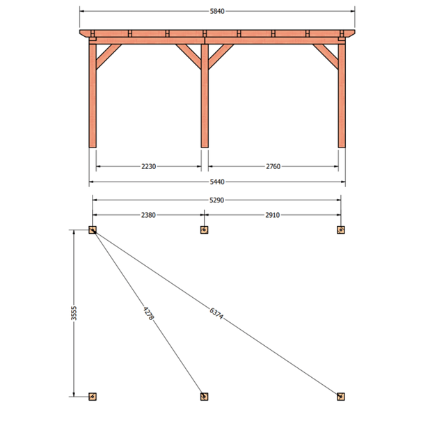 Douglas constructiepakket platdak 584x410 cm