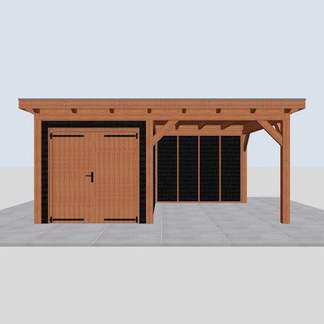 Douglas constructiepakket platdak 584x410 cm zwart