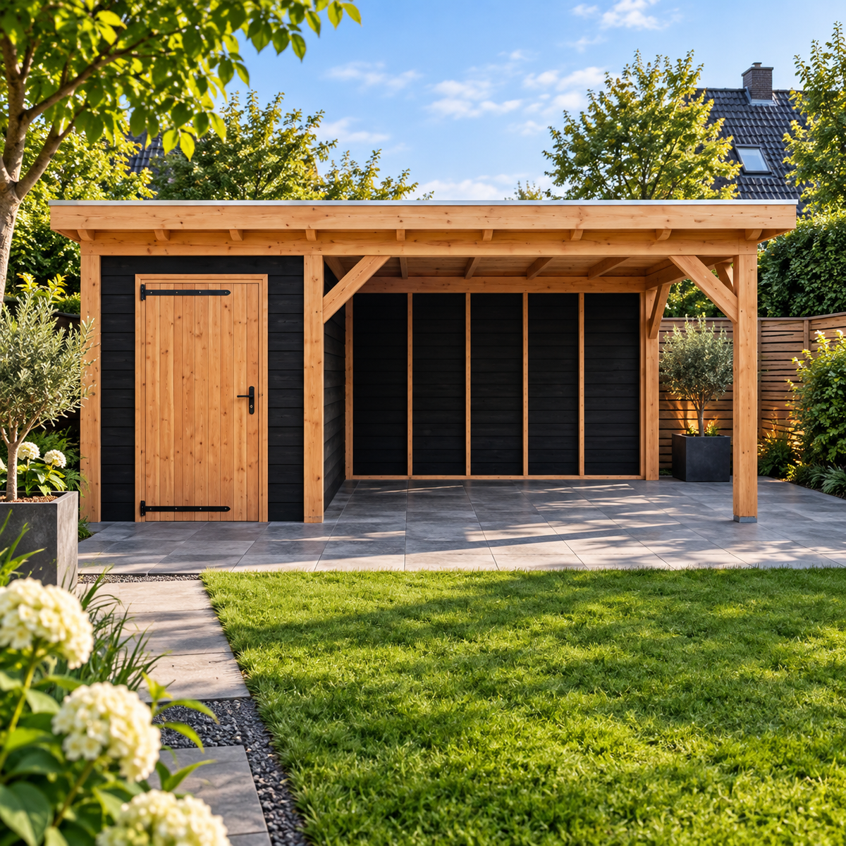 Douglas constructiepakket platdak 588x346 cm zwart