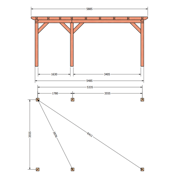Douglas constructiepakket platdak 588x410 cm