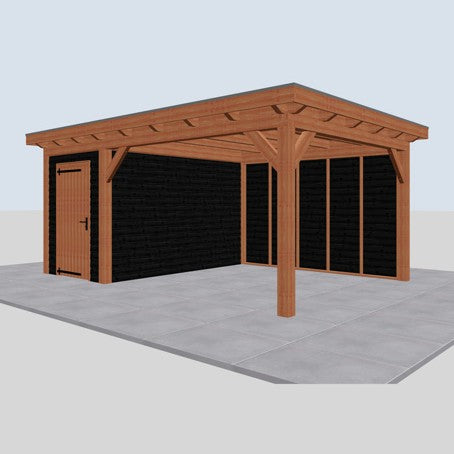 Douglas constructiepakket platdak 588x410 cm zwart
