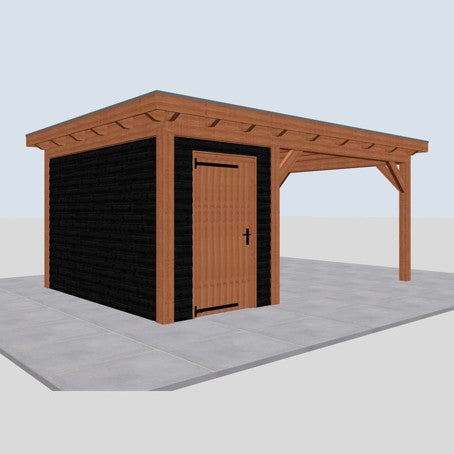 Douglas constructiepakket platdak 588x410 cm zwart