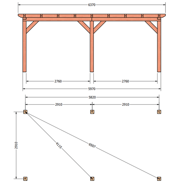 Douglas constructiepakket platdak 637x346 cm
