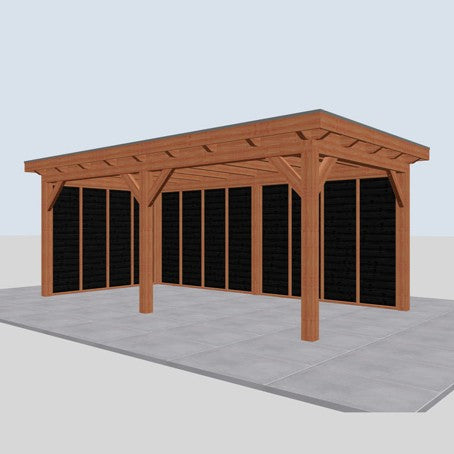 Douglas constructiepakket platdak 637x346 cm zwart